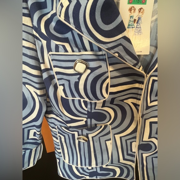 NWT - Blue Geometric Tibi Women's Jacket - Small - Picture 5 of 5